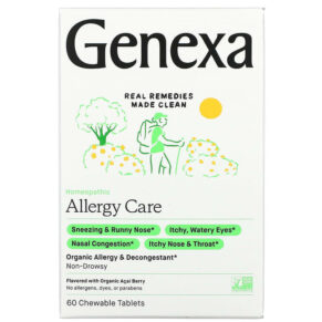 Genexa LLC Allergy Care Organic Allergy & Decongestant Organic Acai Berry 60 viên 857630006052