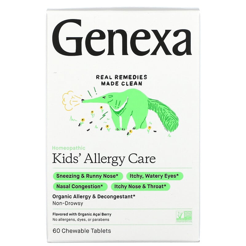 Genexa LLC Kids´ Allergy Care Allergy & Decongestant Organic Acai Berry 60 Chewable Tablets 1 Genexa LLC Kids´ Allergy Care Allergy & Decongestant Organic Acai Berry 60 viên 857630006021