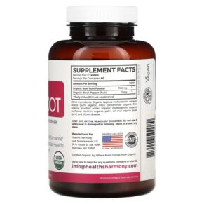 Healths Harmony Organic Beet Root 675 mg 120 Tablets 850006500079