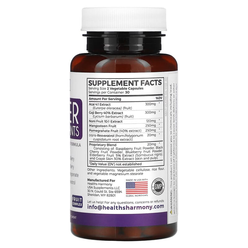 Healths Harmony Super Antioxidants 60 Capsules 8 Thành phần vi chất Healths Harmony Super Antioxidants 60 viên 642415388665