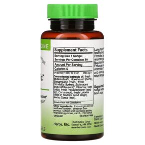 Herbs Etc. Lung Tonic 60 Fast-Acting Softgels 765704507063
