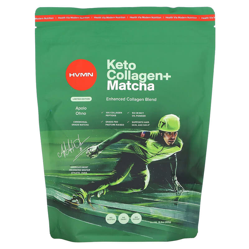 HVMN Keto Collagen+ Matcha Limited Edition 15.5 oz (440 g) 1 HVMN Keto Collagen+ Matcha Limited Edition 15.5 oz (440 g) 850632006617