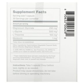 HVMN Yawn Rejuvenating Sleep Aid 30 Capsules 850632006280