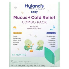 Hyland's Baby Mucus + Cold Relief Combo Pack Daytime/Nighttime 6+ Months 2 Bottles 4 fl oz (118 ml) 354973337411