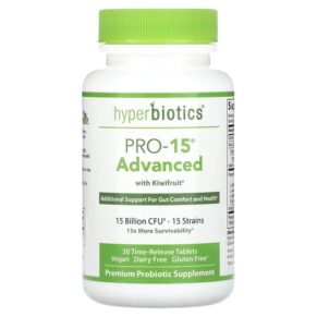 Hyperbiotics PRO-15 Advanced + Kiwifruit 15 Billion CFU 30 Time-Release viên 9506000058542