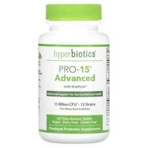 Hyperbiotics PRO-15 Advanced + Kiwifruit 15 Billion CFU 60 Time-Release viên 9506000058573