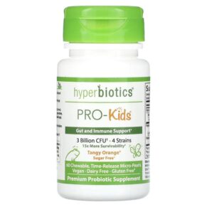 Hyperbiotics PRO-Kids Sugar Free Tangy Orange 3 Billion CFU 60 Time-Release Micro-Pearls 9506000058528