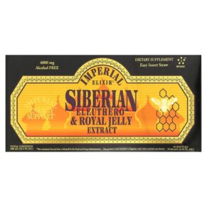 Imperial Elixir Siberian Eleuthero & Royal Jelly Extract Alcohol Free 4000 mg 30 Bottles 0.34 fl oz (10 ml) 715783393576