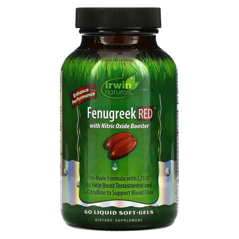 Irwin Naturals Fenugreek RED With Nitric Oxide Booster 60 Liquid Softgels 1 Irwin Naturals Fenugreek RED + Nitric Oxide Booster 60 viên 840081403259
