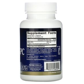 Jarrow Formulas Alpha GPC 300 mg 60 Veggie Caps 790011560029