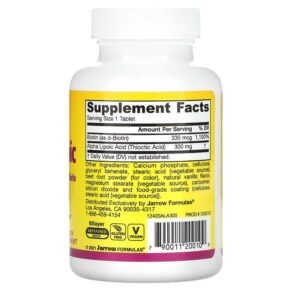 Jarrow Formulas Alpha Lipoic Sustain with Biotin 60 Tablets 790011200109