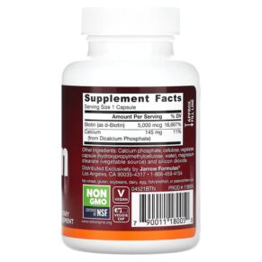 Jarrow Formulas Biotin 100 Veggie Caps 790011180050