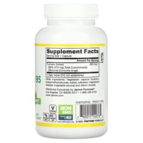 Jarrow Formulas Curcumin 95 Turmeric Extract 500 mg 120 Veggie Caps 790011140764