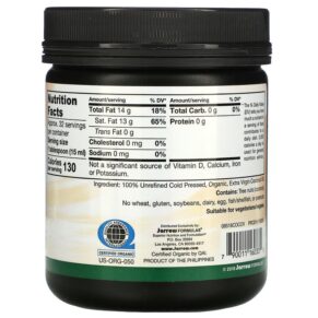 Jarrow Formulas Extra Virgin Coconut Oil 16 fl oz (473 g) 790011160335