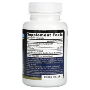 Jarrow Formulas GABA Soothe 30 Veggie Caps 790011290445