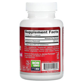 Jarrow Formulas Glutathione Reduced 500 mg 60 Veggie Caps 790011150398