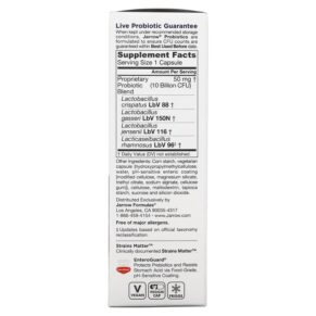 Jarrow Formulas Jarro-Dophilus Vaginal Probiotic Women 10 Billion 30 Enteroguard Veggie Caps 790011030522