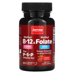 Jarrow Formulas Methyl B-12 & Methyl Folate Cherry Flavor 5000 mcg/800 mcg 60 viên 790011180197