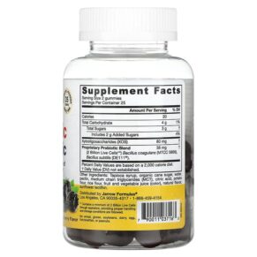 Jarrow Formulas Probiotic + Prebiotic Blackberry 2 Billion 50 Gummies 790011037163