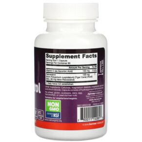 Jarrow Formulas Resveratrol 100 mg 60 Veggie Caps 790011140818