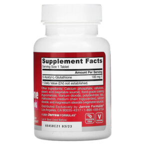 Jarrow Formulas S-Acetyl L-Glutathione 100 mg 60 Tablets 790011150695