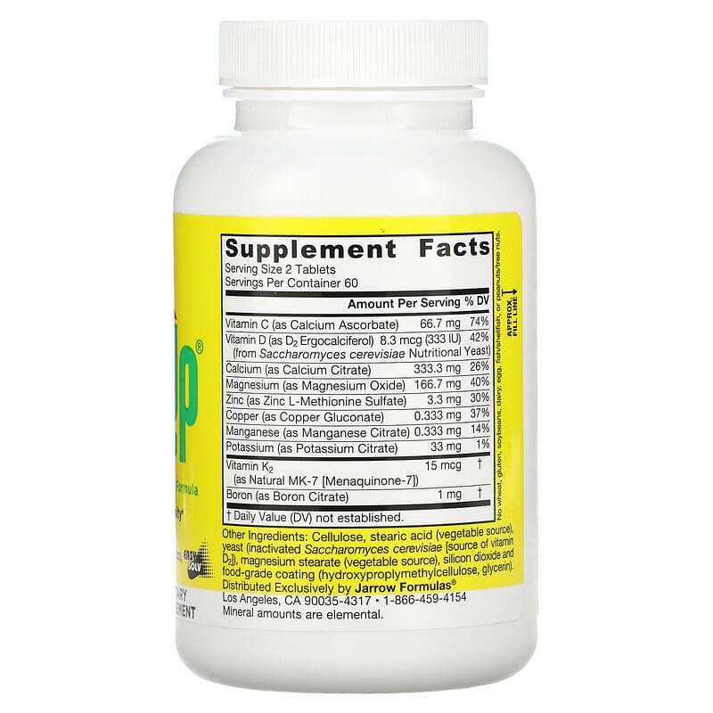 Jarrow Formulas Vegetarian Bone-Up 120 Tablets 8 Thành phần vi chất Jarrow Formulas Vegetarian Bone-Up 120 viên 790011040026