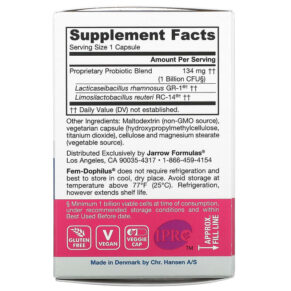 Jarrow Formulas Women's Fem Dophilus 30 Veggie Caps 790011030416