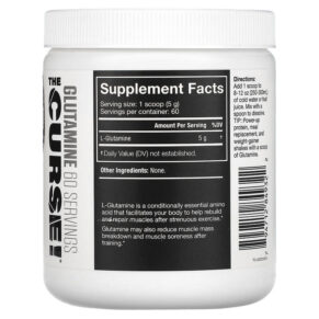 JNX Sports The Curse Glutamine Unflavored 10.6 oz (300 g) 794712849322