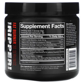 JNX Sports The Ripper Fat Burner Strawberry Shred 5.3 oz (150 g) 794712849452