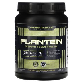 Kaged Naturals Plantein Premium Vegan Protein Powder Drink Mix Peanut Butter Cookie 1.24 lb (562.5 g) 850015107528