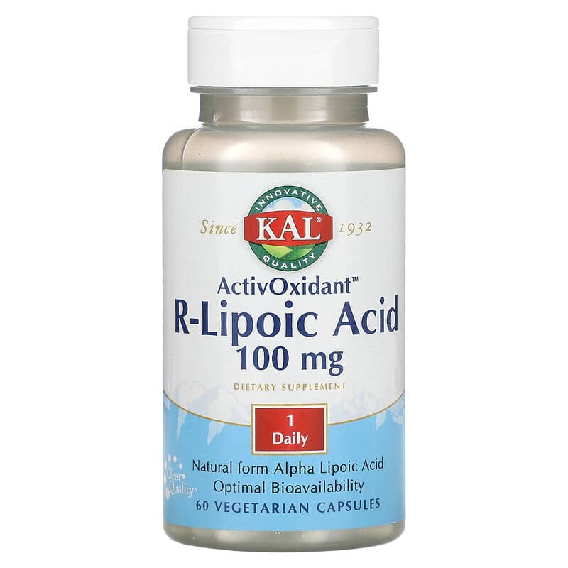 KAL ActivOxidant R-Lipoic Acid 100 mg 60 Vegetarian Capsules 1 KAL ActivOxidant R-Lipoic Acid 100 mg 60 viên 021245502128