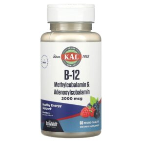 KAL B-12 Methylcobalamin & Adenosylcobalamin Mixed Berry 2.000 mcg 60 Micro viên 021245981961