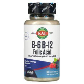 KAL B-6 B-12 Folic Acid Berry 60 Micro viên 021245651857