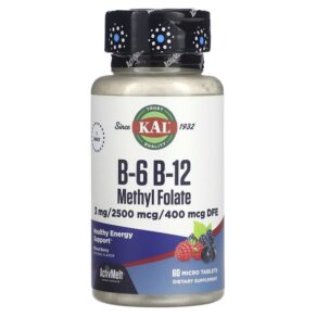 KAL B-6 B-12 Methyl Folate Mixed Berry 60 Micro viên 021245291510