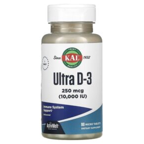 KAL Ultra D-3 Unflavored 250 mcg (10.000 IU) 90 Micro viên 021245292616