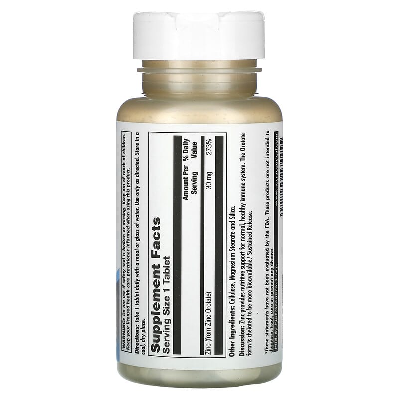 KAL Zinc 30 Orotate Sustained Release 90 Tablets 8 Thành phần vi chất KAL Zinc 30 Orotate Sustained Release 90 viên 021245174455