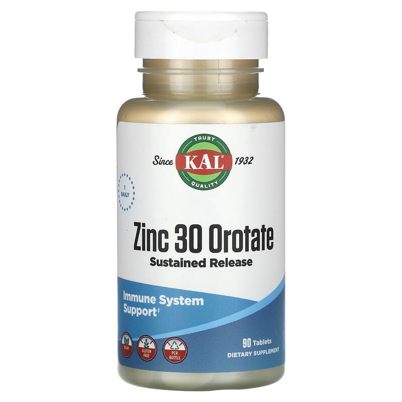 KAL Zinc 30 Orotate Sustained Release 90 Tablets 1 KAL Zinc 30 Orotate Sustained Release 90 viên 021245174455
