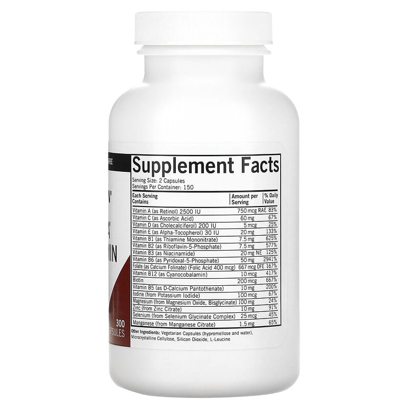 Kirkman Labs Nu-Thera Multivitamin with P5P 300 Capsules 8 Thành phần vi chất Kirkman Labs Nu-Thera Multivitamin + P5P 300 viên 812325021208