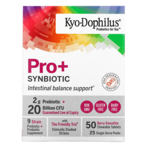 Kyolic Kyo-Dophilus Pro+Synbiotic Berry Smoothie 20 Billion CFU 50 viên 023542670357