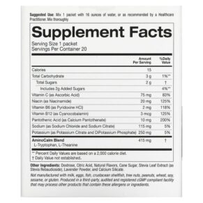 Lake Avenue Nutrition Calm Powder Drink Mix Blueberry Lavender 20 Packets 0.19 oz (5.5 g) Each 898220020997