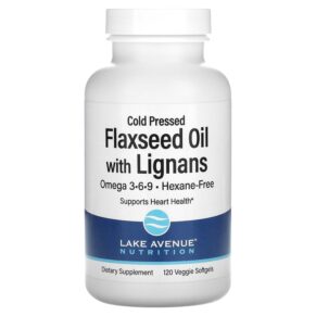 Lake Avenue Nutrition Cold Pressed Flaxseed Oil + Lignans 120 viên 898220015450