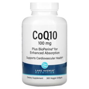 Lake Avenue Nutrition CoQ10 Plus Bioperine 100 mg 365 viên 898220017799