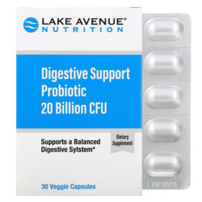 Lake Avenue Nutrition Digestive Support Probiotic Probiotic & Prebiotic Blend 20 Billion CFUs 30 viên 898220015283