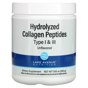 Lake Avenue Nutrition Hydrolyzed Collagen Peptides Type I & III Unflavored 7.05 oz (200 g) 898220018727