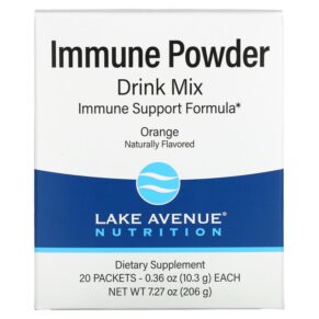Lake Avenue Nutrition Immune Powder Drink Mix Orange 20 gói 0.36 oz (10.3 g) 898220020966
