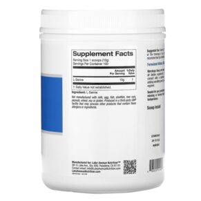 Lake Avenue Nutrition L-Serine Unflavored Powder 2.2 lb (1 kg) 898220014484