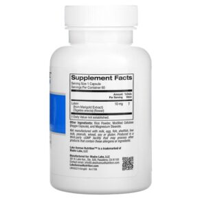 Lake Avenue Nutrition Lutein 10 mg 60 Veggie Capsules 898220017096