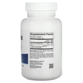 Lake Avenue Nutrition Methyl Folate 1.360 mcg 120 Veggie Capsules 898220016778