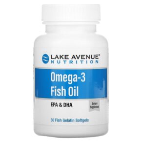 Lake Avenue Nutrition Omega-3 Fish Oil 1250 mg 30 Fish Gelatin viên 898220018611