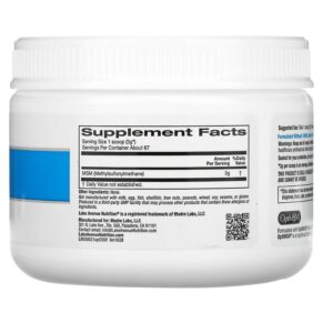 Lake Avenue Nutrition OptiMSM Flakes 7 oz (200 g) 898220016280